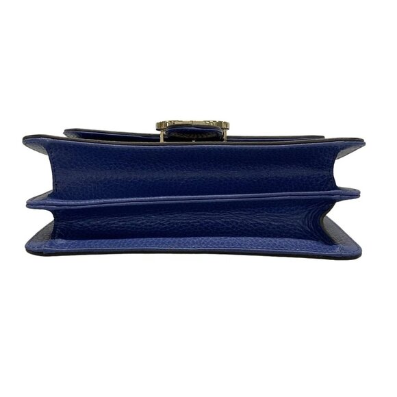 GUCCI Interlocking G Blue Leather Shoulder Bag 849-081025 - Picture 5 of 14